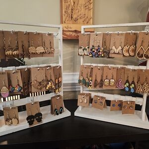 Wood earrings as a lot